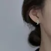 Pendientes de Plata con Cruz S925 de Shenzhen para Mujer Estilo Coreano Sencillos Versátiles Personalidad Elegante Moda Popular en Internet Novedad 2022