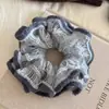 ¡Cedro Esponjoso! Lazo para el Cabello de Encaje con Hilo Color-Bloqueado y Diseño Único, Scrunchie de Doble Capa para Realzar el Volumen del Cabello, Cuerda para el Cabello, Flor para el Cabello