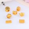 Esperando mucho tiempo no se desvanecerá oro con agujero pasante loto lingote rico flor de loto cuenta accesorios joyería DIY enhebrado de cuentas
