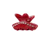 Pinza para el pelo Wjia Acero Acético Francés Pinza Pequeña de Diamante Sentido Avanzado Pinza para Flequillo Cola de Caballo Alta Francesa Pinza Superior para el Cabello Accesorios para el Cabello