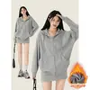 Chamarra con Capucha para Mujer, Nuevo Estilo Otoño 2026, Corte Holgado, Sudadera con Capucha para Primavera y Otoño, Estilo Relajado, Estilo Coreano, Ropa de Mujer Jimo Shandong