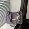 Bolso de Moda Transfronterizo para Mujer, Nuevo Estilo Primavera-Verano, Versátil para el Trabajo, Cadena de Perlas Texturizada, Gran Capacidad, Bolso de Hombro Casual