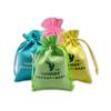 Bolsa pequeña de lona de color sólido con logotipo impreso, bolsa de almacenamiento portátil con cordón de algodón para cosméticos, lápiz labial y minilápiz labial.