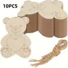 Corazón de Madera de Navidad Sin Terminar Oso Pieza de Madera Decoraciones Regalos DIY Decoraciones para Fiesta en Casa de Navidad