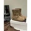 Botas de Neve com Solado Grosso para Uso Externo com Plus Veludo 2025 Inverno Fivela de Couro Antiderrapante Bota Western Western com Salto