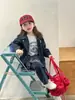 Ropa Infantil Coreana 2025 Otoño Nuevo Elegante y de Moda Pantalones Acampanados Falsos de Dos Piezas para Niñas, Pantalones a Cuadros Trendy para Niños Pequeños