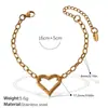 Colar Coração Vazado Francês Mais Vendido Aço Inoxidável Banhado a Ouro Real 18K Pulseira Simples Elegante Estilo Ins Transfronteiriço