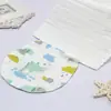 Toalla absorbente para bebé, almohadilla de gasa para niños, toalla para la espalda, algodón puro Clase A con estampado de dibujos animados, toalla absorbente a prueba de sudor para bebé de jardín de infantes