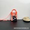 Bolsa de Celular Sense Ins Avançada Nova Bolsa de Tricô Desenho Animado Nicho Dopamina Versátil Transversal de Ombro Bolsa de Mão