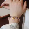 Pulsera de taicui morado natural, temperamento chino pequeño, pulsera de la suerte Fu, joyería, colgante de perla, pulsera violeta, venta al por mayor