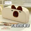 Nuevo estuche negro para lápices de gato pequeño, lindo y adorable, con diseños bordados, gran capacidad y un diseño creativo, perfecto para que los estudiantes guarden sus útiles escolares