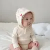 Chapéu de Bebê Primavera e Outono Estilo Coreano Chapéu de Aba Larga Estilo Corte Fofo para Bebês e Crianças Pequenas para Uso ao Ar Livre Chapéu à Prova de Vento com Proteção para as Orelhas Quente para Bebês de Poucos Meses