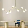 Personalidad Creativa Nórdica Lámpara de Araña Molecular para Sala de Estar Diseñador Minimalista Moderno Lámpara de Araña de Vidrio Creativa para Restaurante y Dormitorio