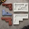 Novo molde de silicone de pistola tridimensional, argila de cola, gesso, sabonete artesanal, molde para vela de aromaterapia, decoração para assar
