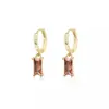 Brincos Coloridos de Zircônia em Prata de Lei 925 para Mulheres, Estilo Europeu e Americano, Tiaras Quadradas de Luxo Leve, Brincos Estilosos Estilo Ins, Acessórios de Orelha Versáteis