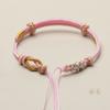 Pulseira de corda de mão de furo pequeno tecida cuidadosamente à mão, semiacabada, joia 3D dourada, fivela da paz, versátil, presente de feriado