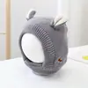 Gorro de lana cálido y grueso de otoño e invierno para niños y niñas, lindo gorro de punto para bebé con doble oreja bordada y protección para las orejas