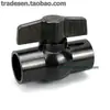 Válvula de bola de PVC negra, válvula de bola simple de UPVC, conector de unión de tubería de agua de plástico negro puro, válvula manual, interruptor de agua