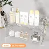 Estante de almacenamiento acrílico para cosméticos de cocina y baño transfronterizo, estante transparente, caja de almacenamiento de perfume de lujo ligero, organizador de cuidado de la piel