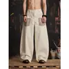 Jeans Masculino Retro Americano Estampa de Leopardo Espada Curva Estilo Primavera e Outono High Street Senso de Design Calças de Perna Larga Soltas Emagrecedoras