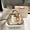 Bolsa Cubo Bordada Pesada Retro Dropshipping 2025 Otoño e Invierno Nueva Bolsa de Mano de Alto Grado de Color Contrastante Venta al por Mayor