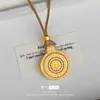 Nuevo estilo chino tienda antigua con diamantes completos seda antigua fase hueca colgante Buda collar de cuerda de oro arena venta al por mayor