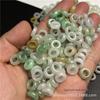Contas de ábaco de semente de gelo tricolor de jade birmanesa, pequenas contas de roda de anel de jade, material de joalheria faça você mesmo, contas a granel Yuhuan