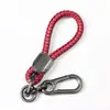 Chaveiro de Corda Trançada de Couro Fivela D de Metal Pingente Criativo Feito à Mão para Chave de Carro Acessórios Acessórios Cordão de Couro