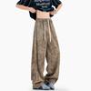 Pantalones Casuales para Hombre 2025 Verano Nuevo Estilo Hong Kong Sueltos Seda Helada Pierna Ancha para Hombre Talla Grande Sueltos Casual Pantalones Deportivos