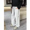 Novas calças casuais masculinas estilo americano para o outono, calças compridas versáteis de perna reta soltas e da moda, calças casuais plus size