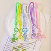 Cordón para teléfono de bádminton color macarrón, colgante de resina, correa de muñeca tejida, llavero, accesorio de cordón anti-caída para bolsa