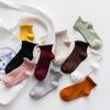 Calcetines calcetines de mujer algodón boca baja estilo académico bajos encaje japonés oreja de madera lindos calcetines de barco para damas al por mayor