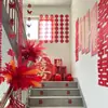 Decoração de Quarto de Casamento, Decoração de Corrimão de Escada, Faixas de Cerimônia de Casamento para os Noivos, Grande Letreiro de Casamento Feliz, Tecido Pendurado, Conjunto Completo para Parede de Fundo