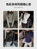 Camiseta base de punto acanalado de manga larga con cuello semi-alto para mujer, nueva moda de otoño, top elegante y con estilo de alta gama