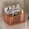 Caja de almacenamiento cosmético portátil para tocador, organizador de escritorio para productos de cuidado de la piel, maquillaje, lociones y brochas de maquillaje
