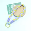 Alça de Pulso Colorida Trançada Estilo Ins Huayang com Fivela Única, Cordão Curto para Celular, Corrente para Alça de Bolsa, Chaveiro