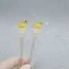 Novo Produto Novo Pincel de Cílios de Pato de Desenho Animado com Tubo Tubo Transparente Reutilizável Pincel Descartável Estilo Gelatina