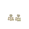 Pendientes de Corazón S925 con Diseño Único, Estilo Colgante Trasero, Accesorios de Oreja de Corazón para Mujer, Uso Bidireccional B393
