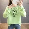 Suministro de Ropa para Mujer Transfronterizo 2025 Nuevo Estilo Coreano Otoño Sudadera Fina para Mujer Cuello Redondo Top Estampado Talla Grande Chaqueta para Mujer