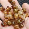 Ágata Antiga Furo Grande Bambu Contas de Jade Ágata Marrom Alto Passe-partout Pulseira Colar Joias Contas