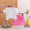 Conjunto de Roupa de Verão para Meninas, Novo Estiloso e Fashion da Coleção de Verão 2026, Conjunto de Duas Peças com Manga Curta e Shorts para Bebês de 1 a 3 Anos, Tendência no Atacado