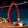 Pulsera de Ágata Roja con Cuentas Al Eryuan Femenina Original Guofeng Pulsera con Colgante para Compañeros Novia Regalo Pulsera Mano