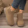 Zapatos de Algodón para Mujer con Forro de Polar para Invierno, Comercio Exterior Transfronterizo, Zapatos Cálidos para Mamá, Botines Cortos Versátiles Cómodos Planos, Botas de Nieve Antideslizantes