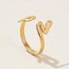 Anillo de Serpiente Pequeño de Diseño Nicho de Alta Gama de Lujo Ligero Anillo Envolvente con Forma de Serpiente Abertura Joyería de Acero de Titanio Combinable Regalo