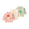 Tops de Otoño para Niñas, Camisetas de Manga Larga para Bebé, Camisetas Básicas de Algodón Puro para Niño, Ropa para Niño Pequeño con Dibujos Animados y Cuello Redondo, Primavera y Otoño