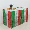 Cortina de Tela de Lluvia Transfronteriza Falda de Mesa 75*275cm Falda de Mesa con Borlas Fiesta Navideña Boda Cumpleaños Diseño de Mesa Cortina de Mesa