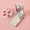 Espejo Portátil Corazón Girly Pu Espejo Pequeño De Escritorio Se Puede Parar Espejo De Maquillaje Mini Plegable De Doble Cara