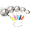 Herramientas para Hornear Punto de Silicona Aislada Taza Medidora de Acero Inoxidable Juego de Cinco Piezas Molde para Hornear Pasteles