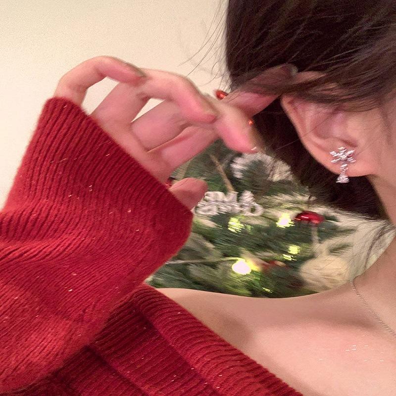 雪花耳钉 (4)