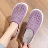 Nuevos Zapatos de Mujer Transpirables Suela Gruesa/Delgada Pantuflas Transfronterizos Medio Abiertos Envío Directo Suela Suave Slip-on Sandalias de Playa Comercio Exterior